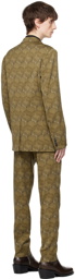 Dries Van Noten Khaki Graphic Suit