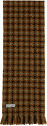 Margaret Howell Brown Dogtooth Scarf