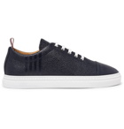 Thom Browne - Pebble-Grain Leather Sneakers - Men - Navy