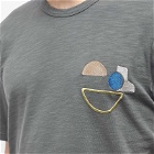 Folk Men's Embroidered T-Shirt in Graphite