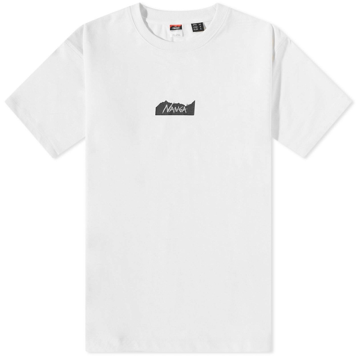 Photo: Nanga Men's Eco Hybrid Mt Logo T-Shirt in White