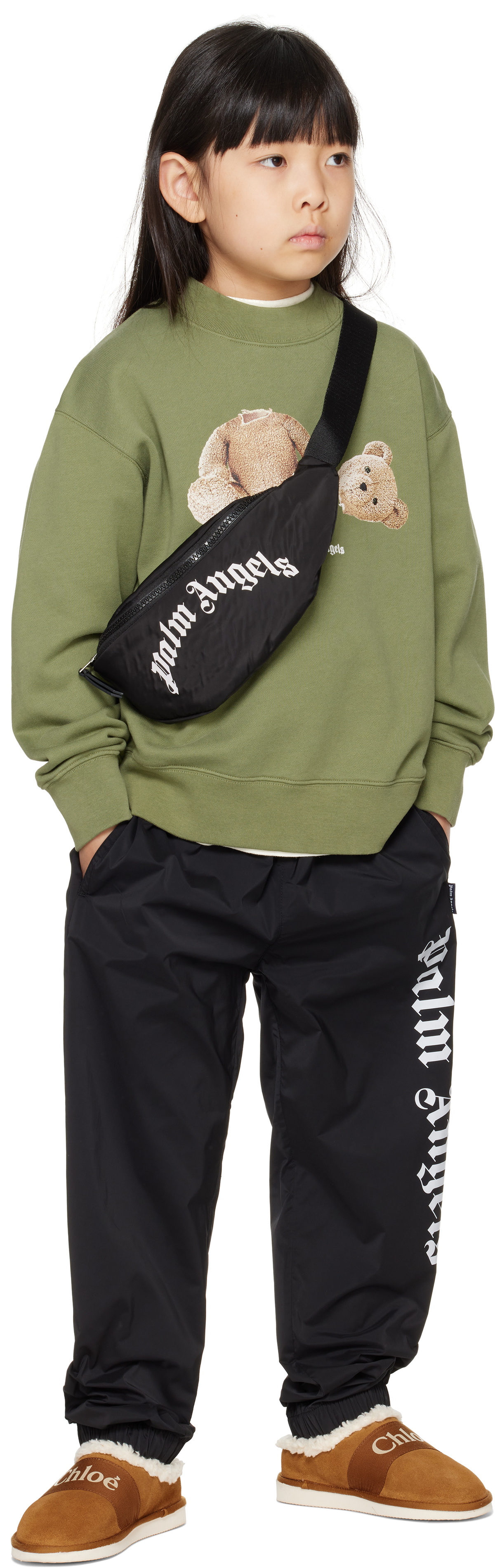 Palm Angels Kids Khaki Bear Sweatshirt