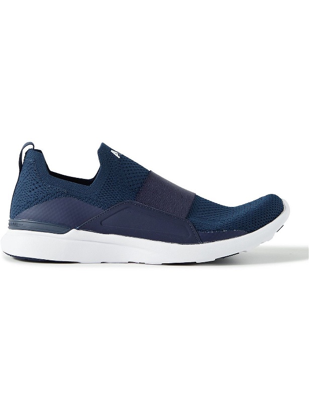 Photo: APL Athletic Propulsion Labs - Bliss TechLoom Slip-On Running Sneakers - Blue