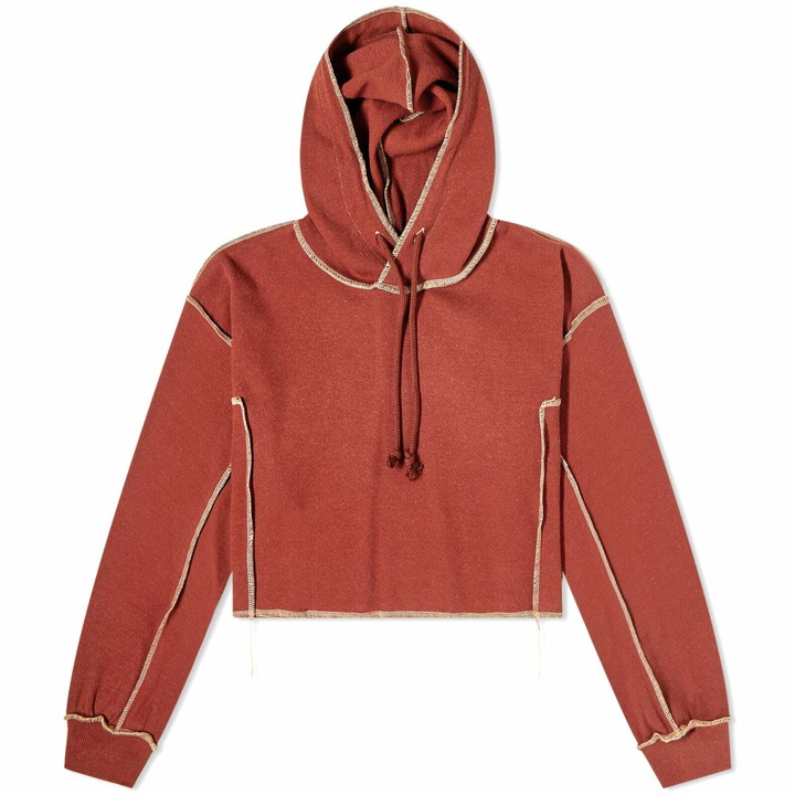 Photo: Baserange Women's Omato Cropped Hoodie in Burned Punica