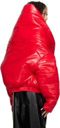 Sia Arnika Red Oversized Collar Puffer Jacket