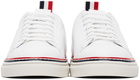 Thom Browne White Leather Tennis Sneakers