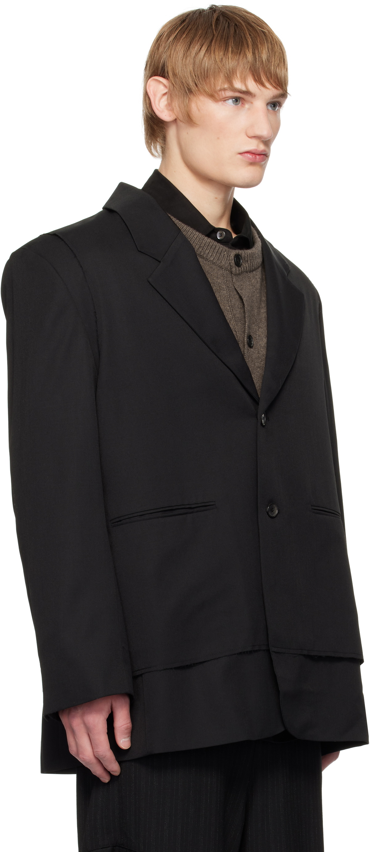 Youth Black Layered Tailored Blazer