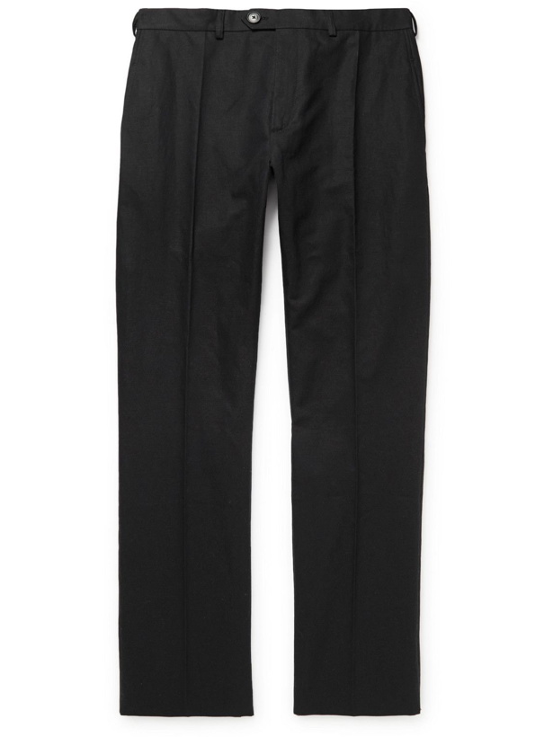 Photo: A Kind Of Guise - Straight-Leg Cotton and Linen-Blend Trousers - Black