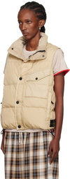 Stone Island Beige G100003 Crinkle Reps Recycled Nylon Down Vest