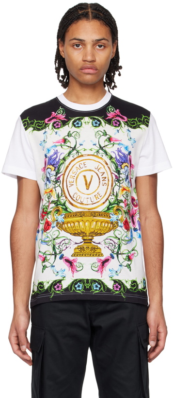 Photo: Versace Jeans Couture White V-Emblem Garden T-Shirt
