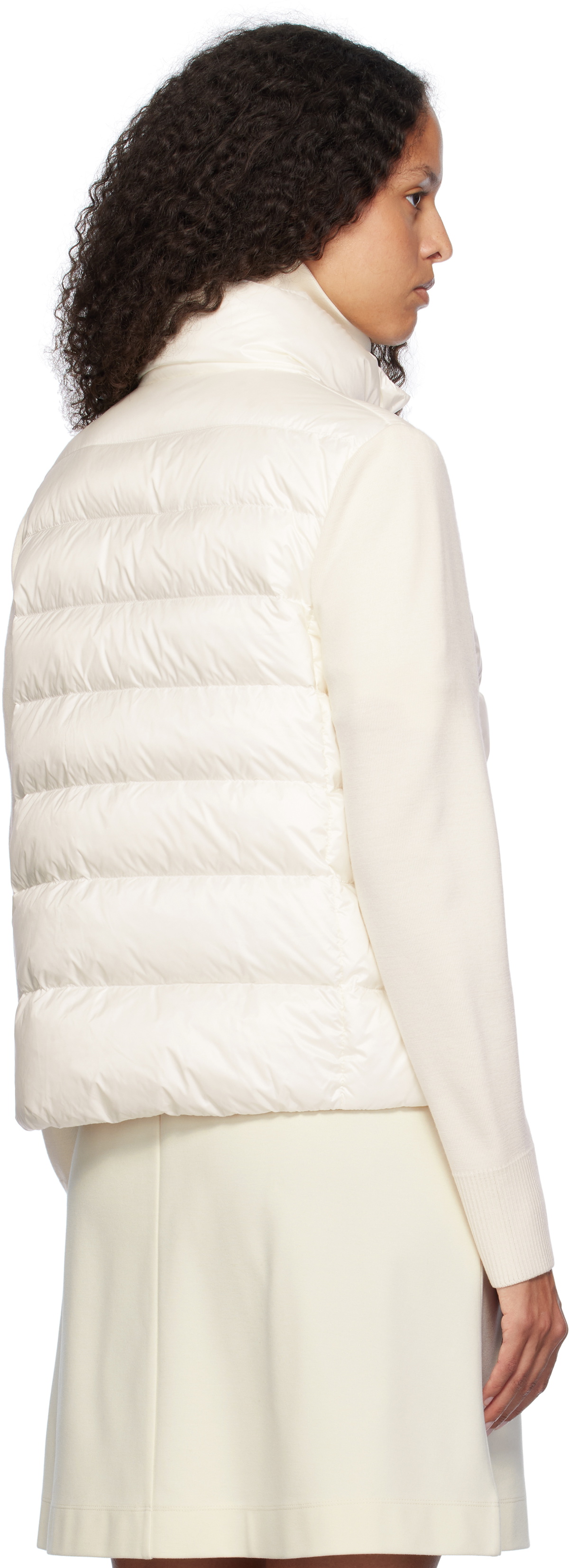 【送料&関税込】Moncler White Down Cardigan Down-paneled wool-blend cardigan in white - Moncler | Mytheresa