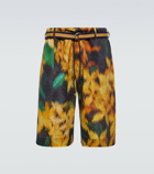 Dries Van Noten - Printed layered Bermuda shorts