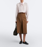 Prada Tie-neck silk poplin shirt