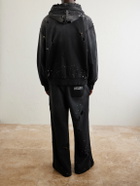 Satoshi Nakamoto - Luke Logo-Printed Cotton-Fleece Zip-Up Hoodie - Black