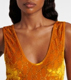 Gucci GG embellished velvet bodysuit