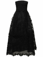 ELIE SAAB - Embroidered Tulle Strapless Midi Dress
