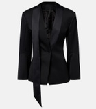 The Attico Satin-trimmed virgin wool blazer