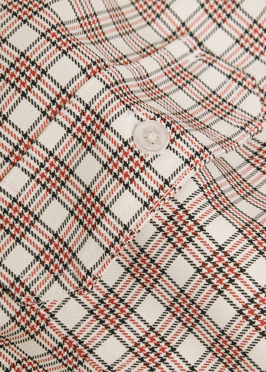 Willy Chavarria Corcoran Checked Twill Shirt Red And White