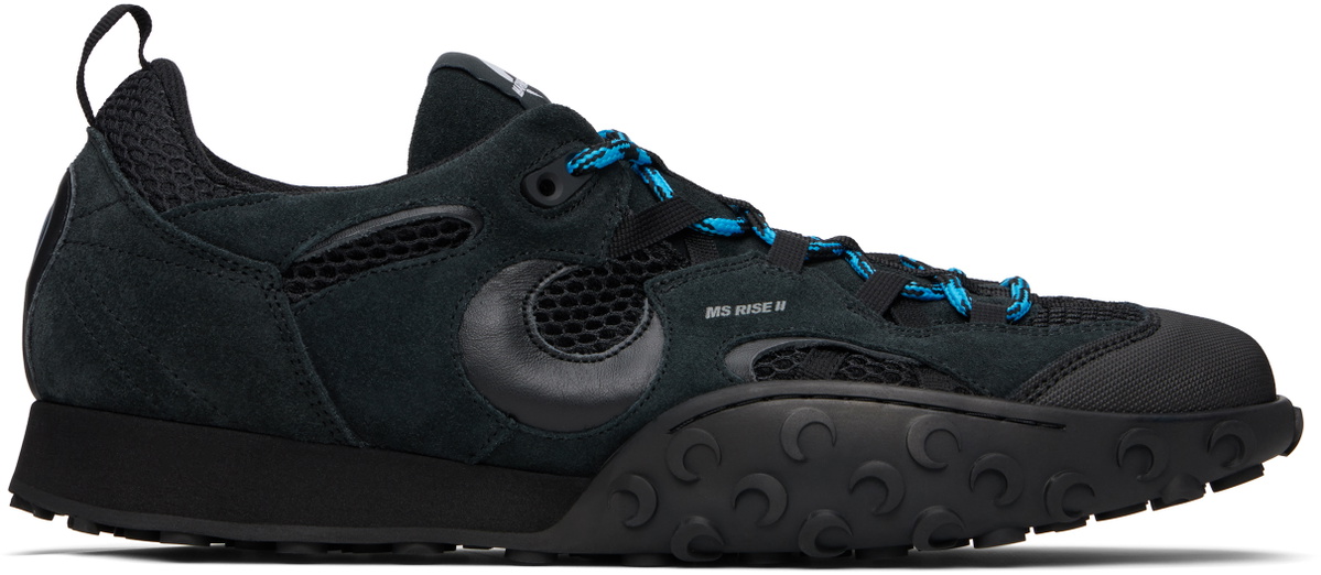 Marine Serre Black Suede Leather MS Rise Tyko Sneakers