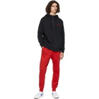 Nike Black and Red Sportswear Club Full-Zip Hoodie