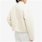 Jil Sander+ Women's Zip Front Fleece Jacket in Eggshell