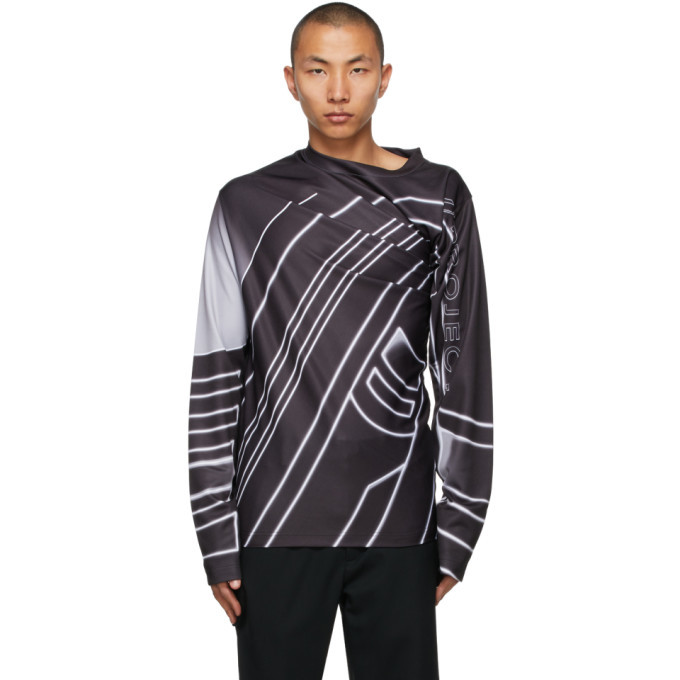 Y/Project Black Draped Moto Print Long Sleeve T-Shirt Y/Project