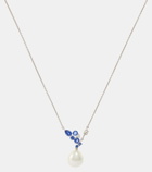 Bucherer Fine Jewellery Romance 18kt white gold necklace with sapphires, diamonds, and pearl