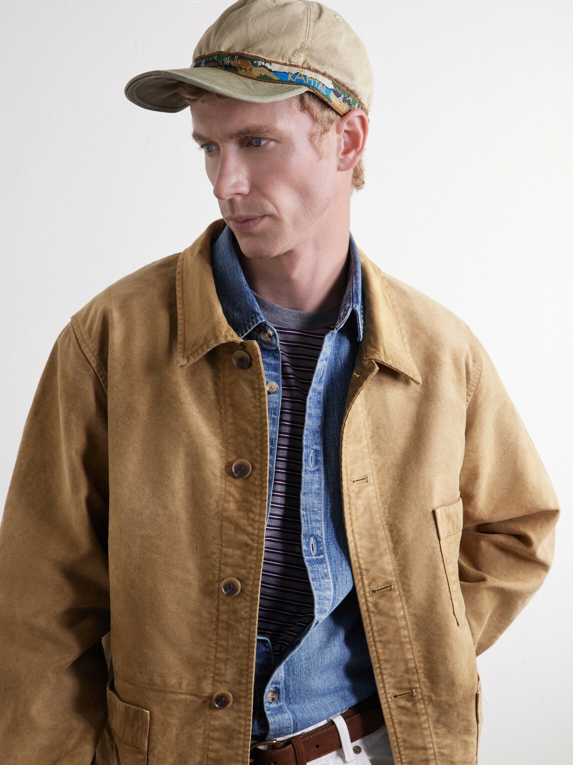 KAPITAL - Chino Brumfield Embroidered Cotton-Twill Cap - Neutrals