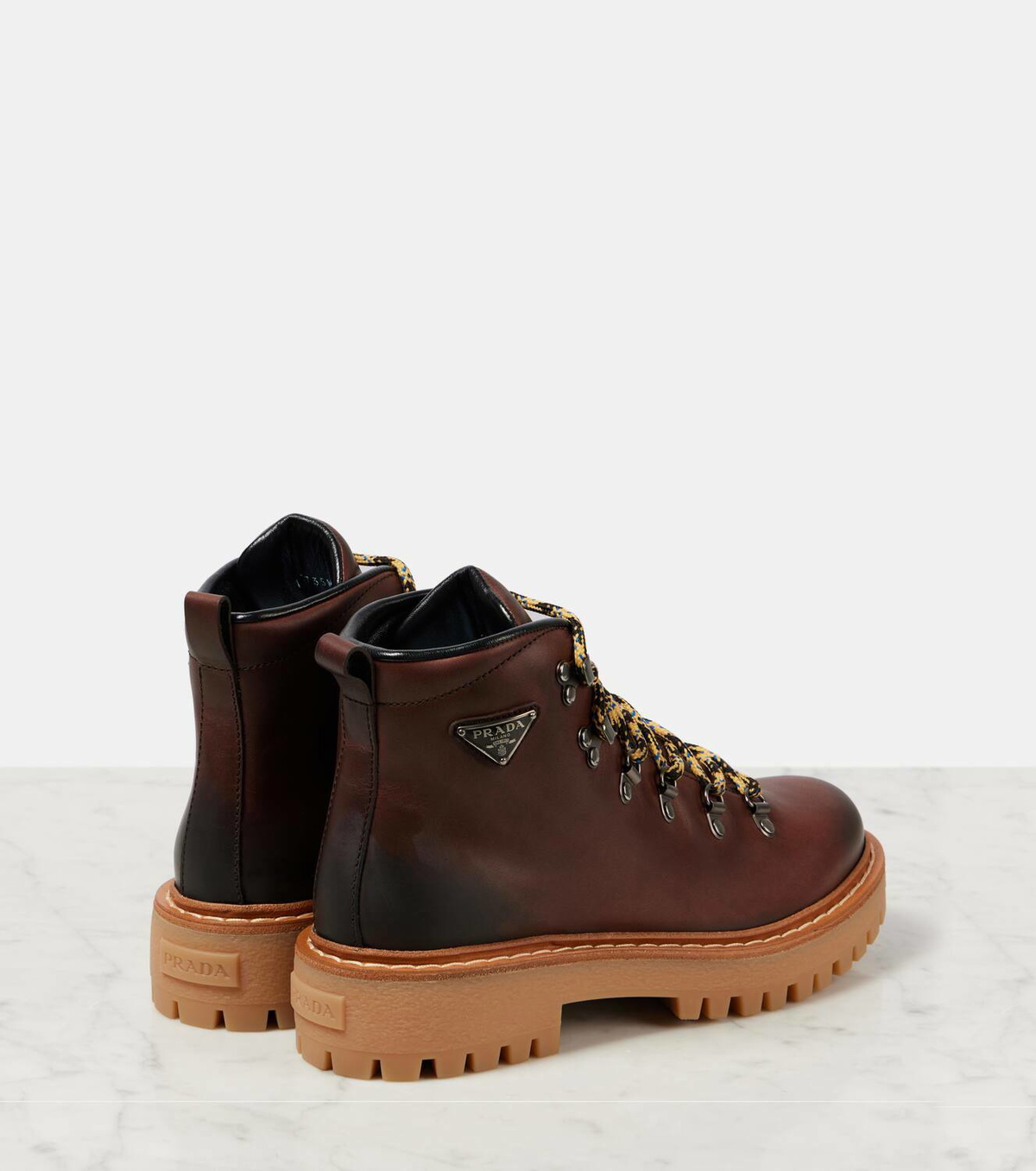 Prada St. Moritz leather lace-up boots Prada