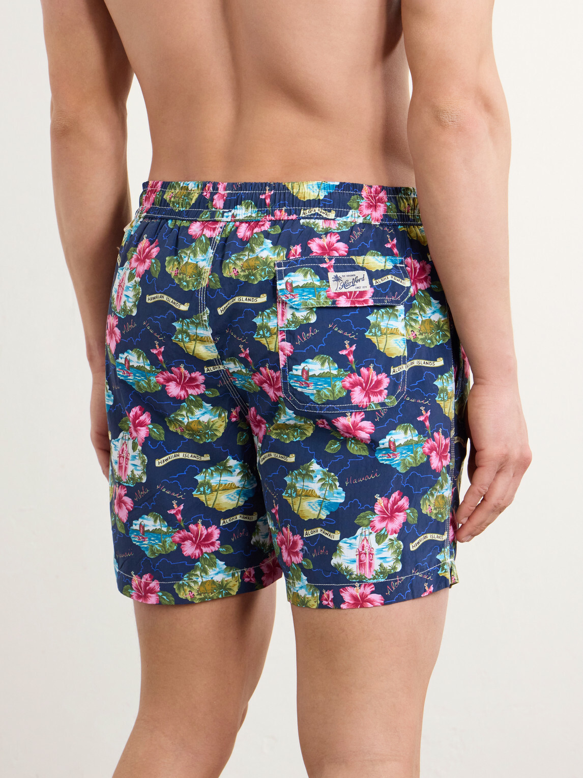Hartford - Straight-Leg Mid-Length Printed Swim Shorts - Blue