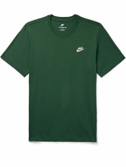 Nike - Sportswear Club Logo-Embroidered Cotton-Jersey T-Shirt - Green