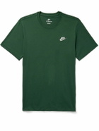 Nike - Sportswear Club Logo-Embroidered Cotton-Jersey T-Shirt - Green