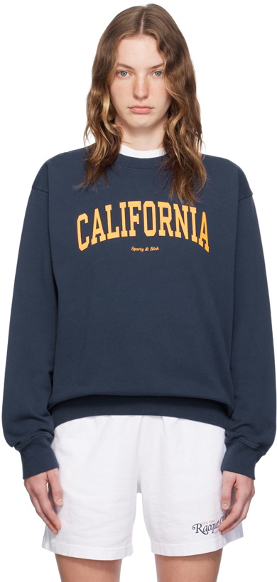 Photo: Sporty & Rich Navy 'California' Sweatshirt