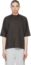 Homme Plissé Issey Miyake Brown Cotton Linen Shirt