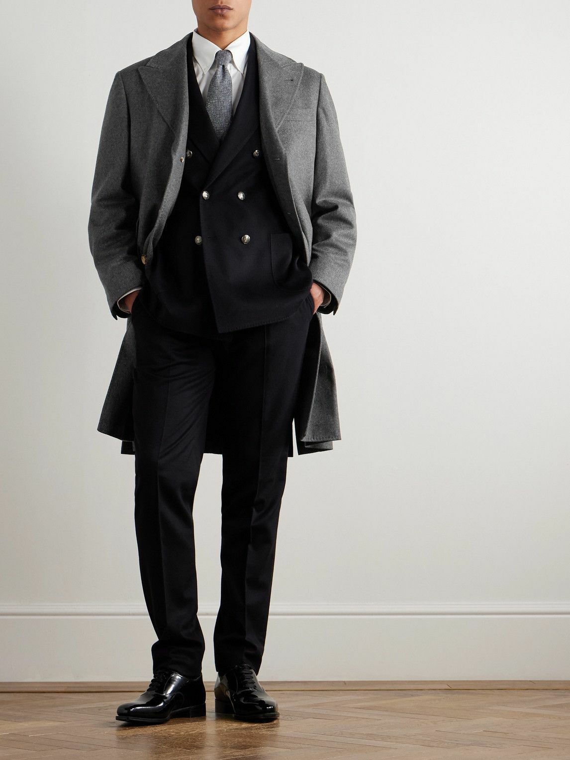 Brunello Cucinelli - Wool and Cashmere-Blend Overcoat - Gray