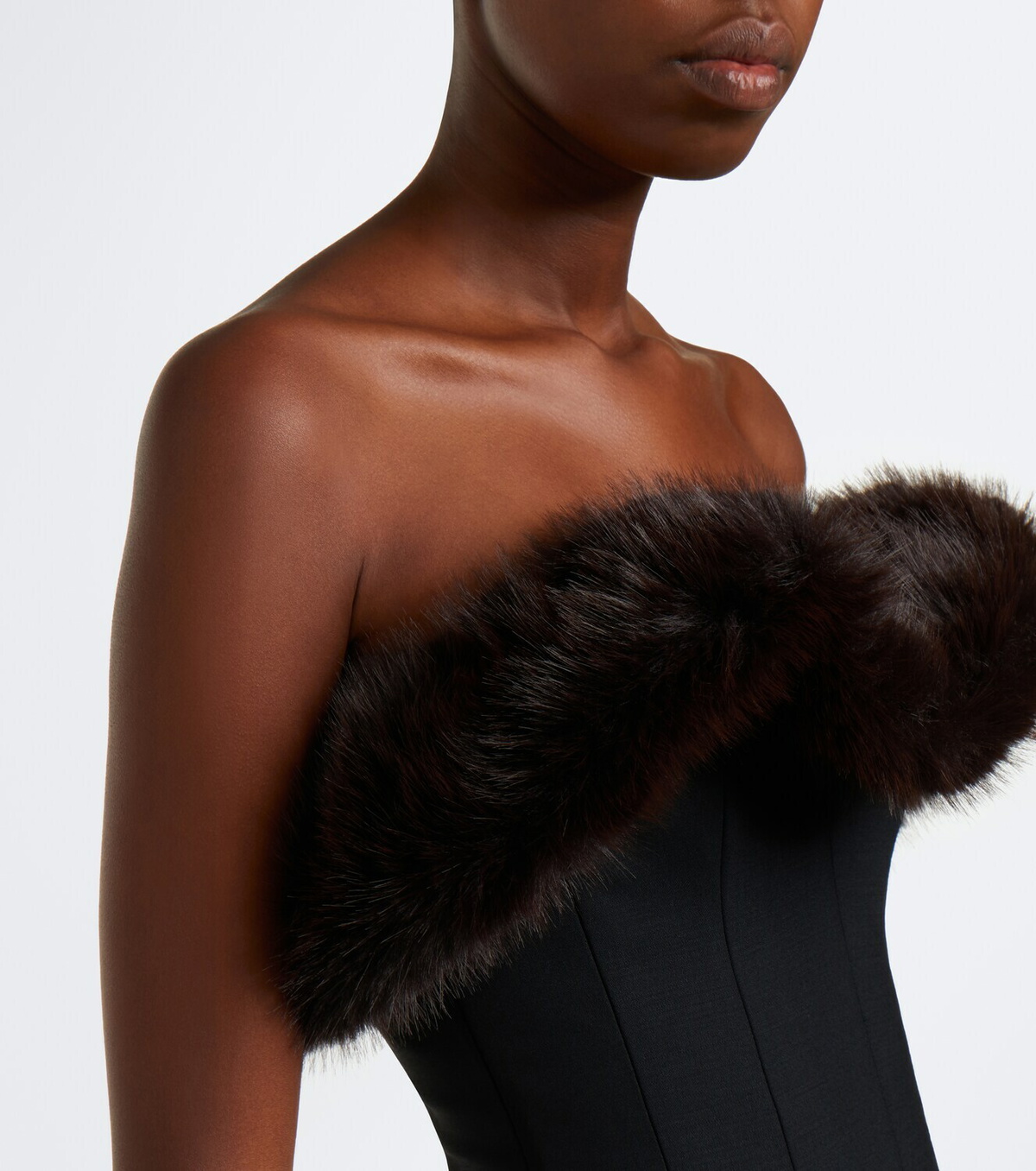 David Koma Wool-blend corset top