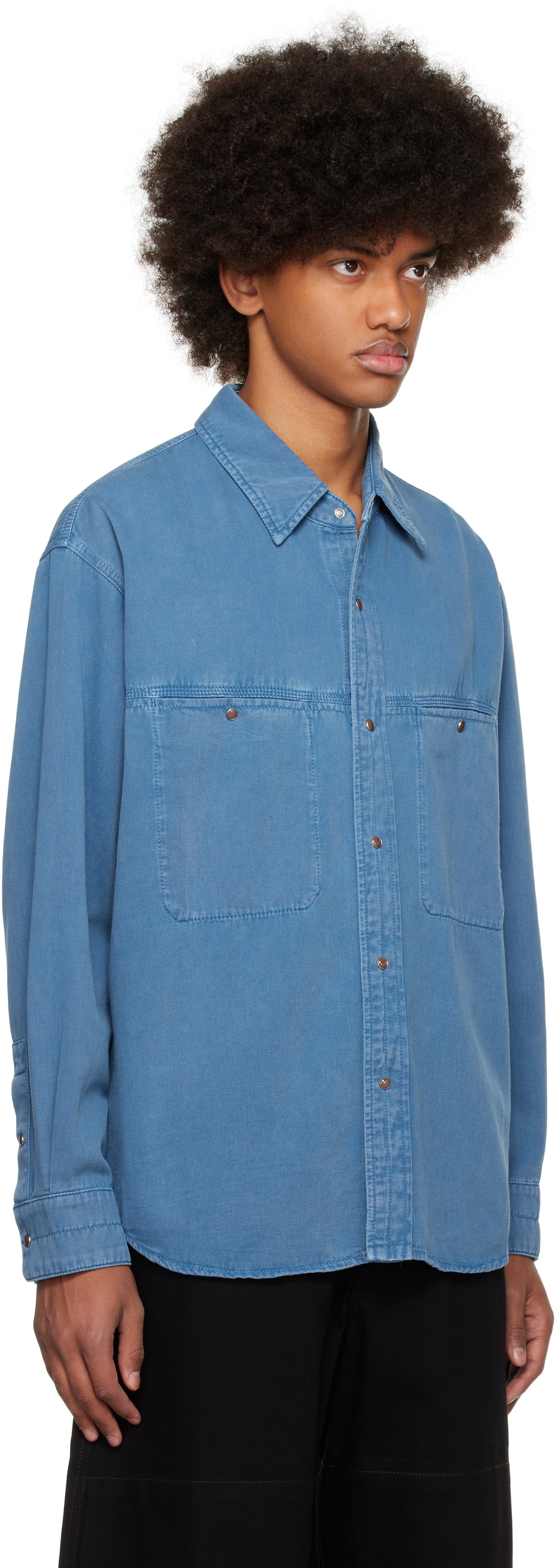 LEMAIRE Blue Snaps Denim Shirt Lemaire