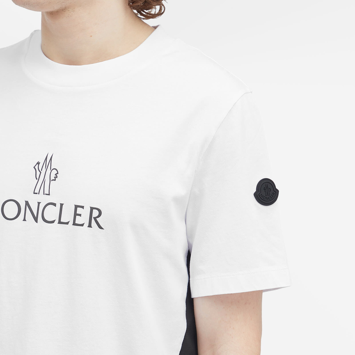 Moncler Men's Archive Logo T-Shirt in White Moncler