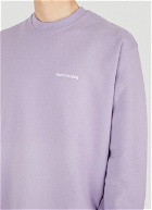 Logo Embroidery Sweatshirt in Purple