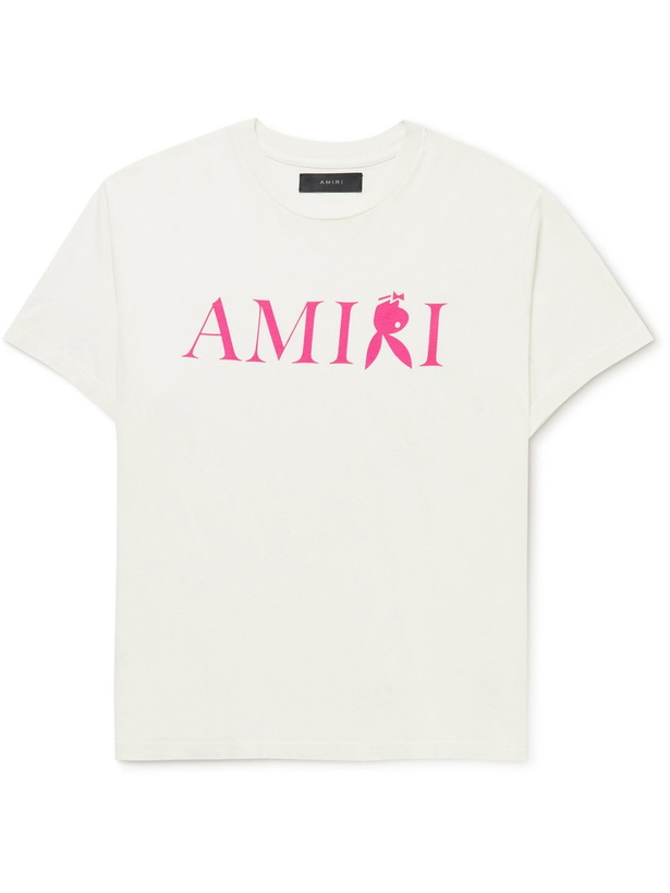 Photo: AMIRI - Playboy Logo-Print Cotton-Jersey T-Shirt - White