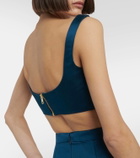 Miss Sohee Silk crop top with Swarovski® crystals