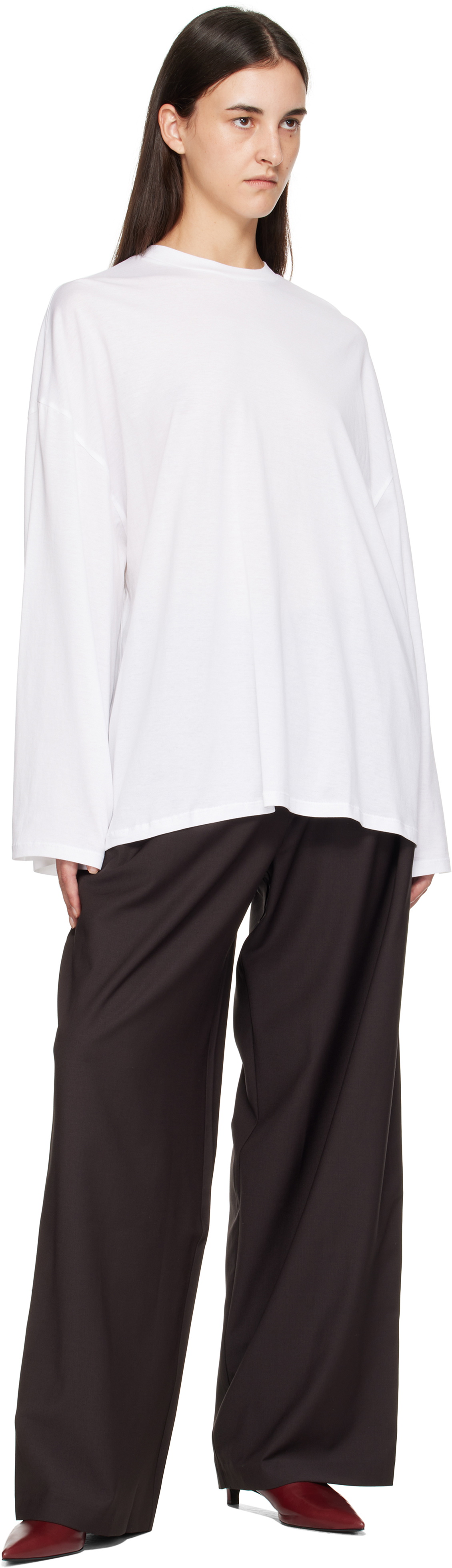 The Frankie Shop White Rio Oversized Sleeve T-shirt