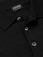 Zegna - Cashmere and Silk-Blend Polo Shirt - Black