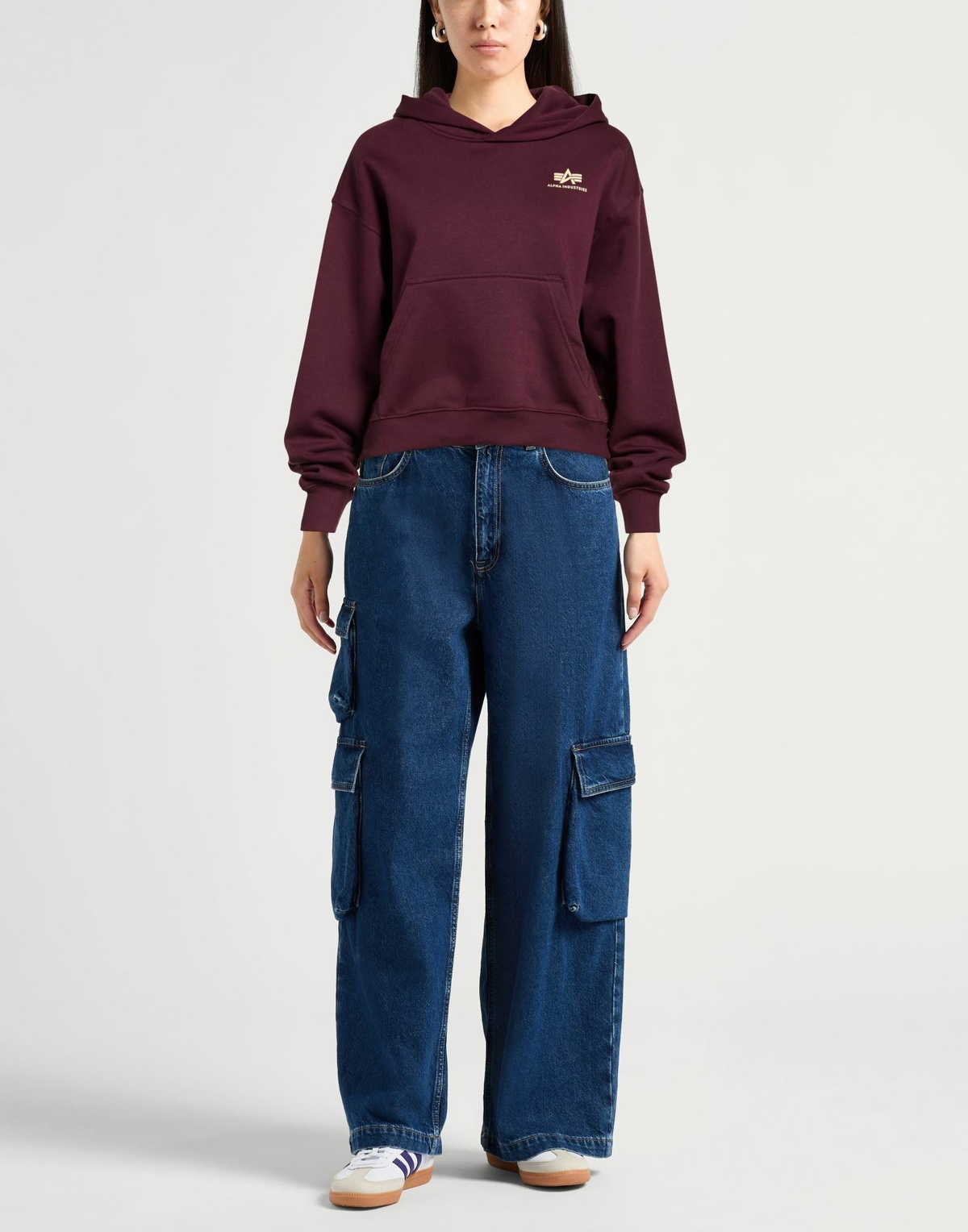 Alpha Industries Womens Sweatshirt Burgundy