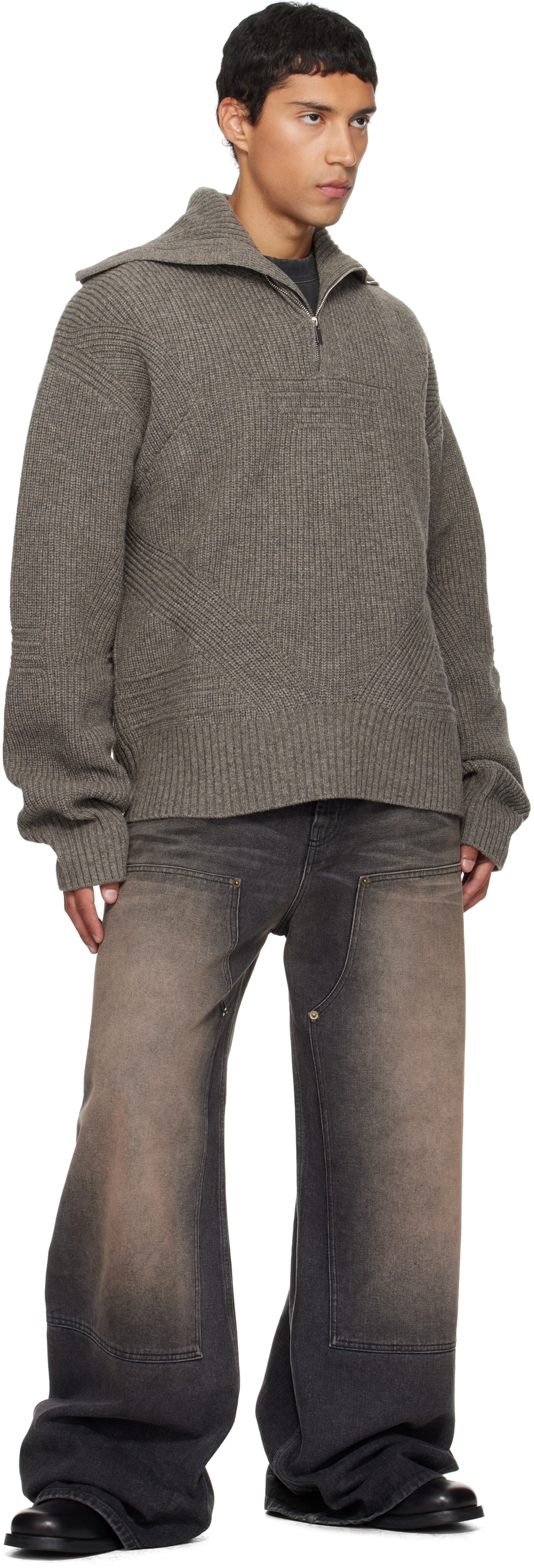 EGONlab Black & Brown Baggy Jeans