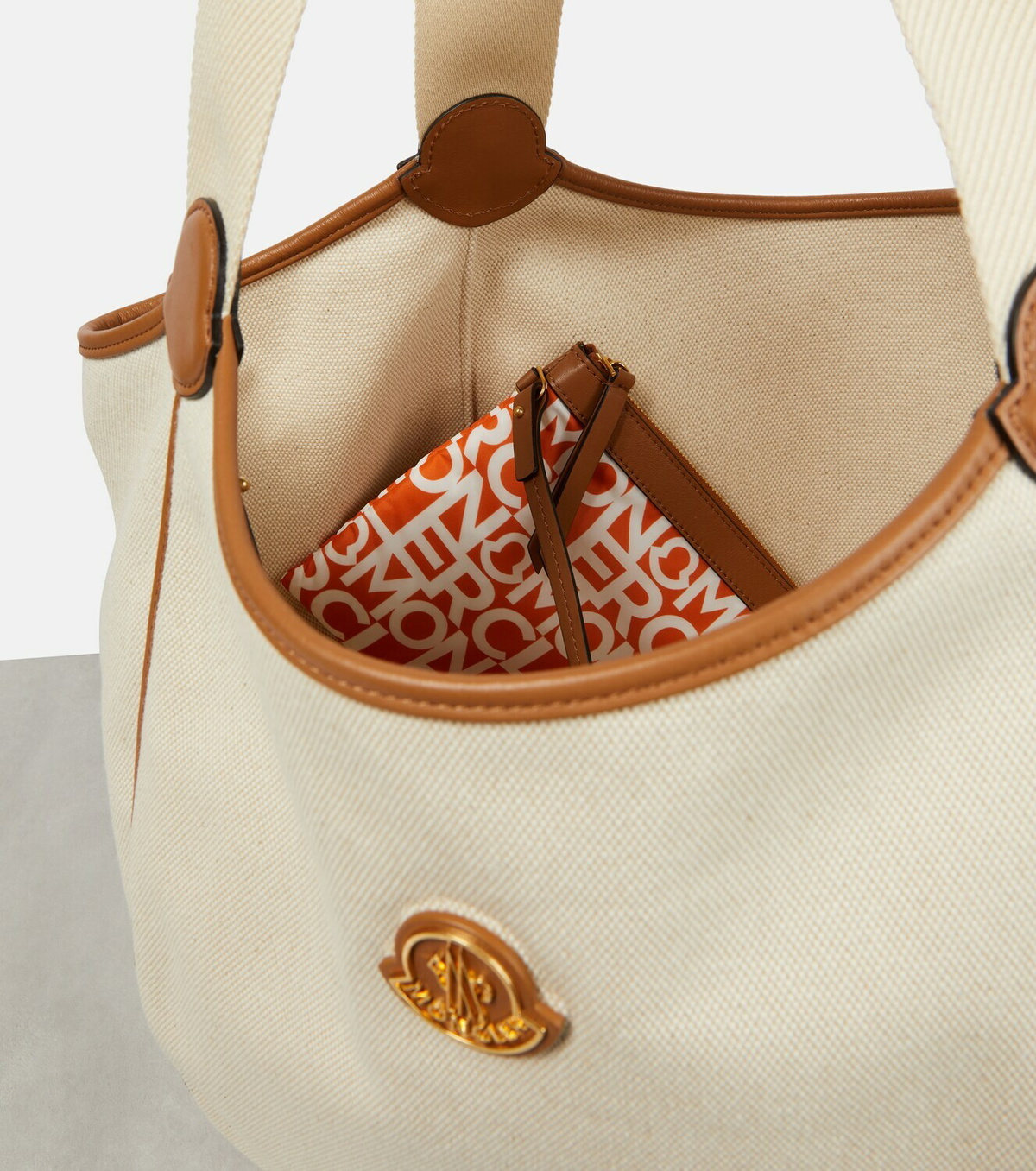 Moncler Nalani leather-trimmed tote bag Moncler Moncler Nalani leather-trimmed tote bag Moncler