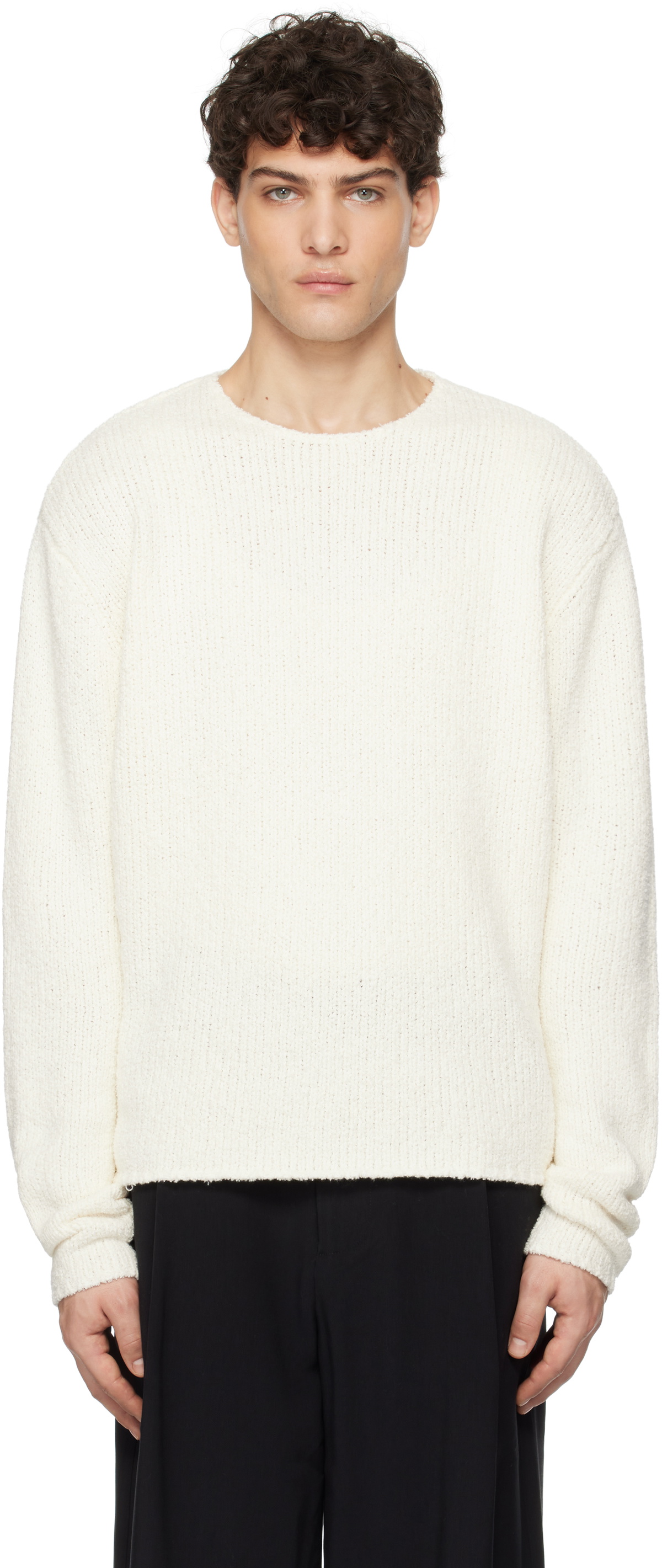 COMMAS Off-White Cotton Cashmere Sweater Commas