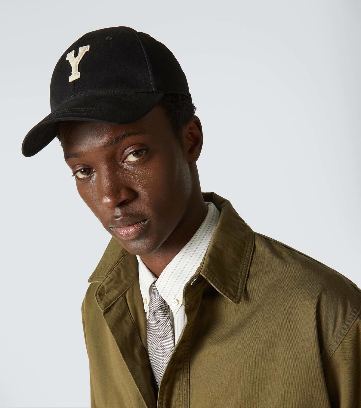 Saint Laurent Y patch-appliqué gabardine baseball cap