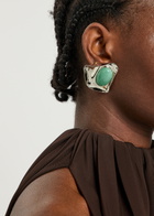 Jennifer Behr Kendall Rhodium-plated Drop Earrings - Dark Green - One Size