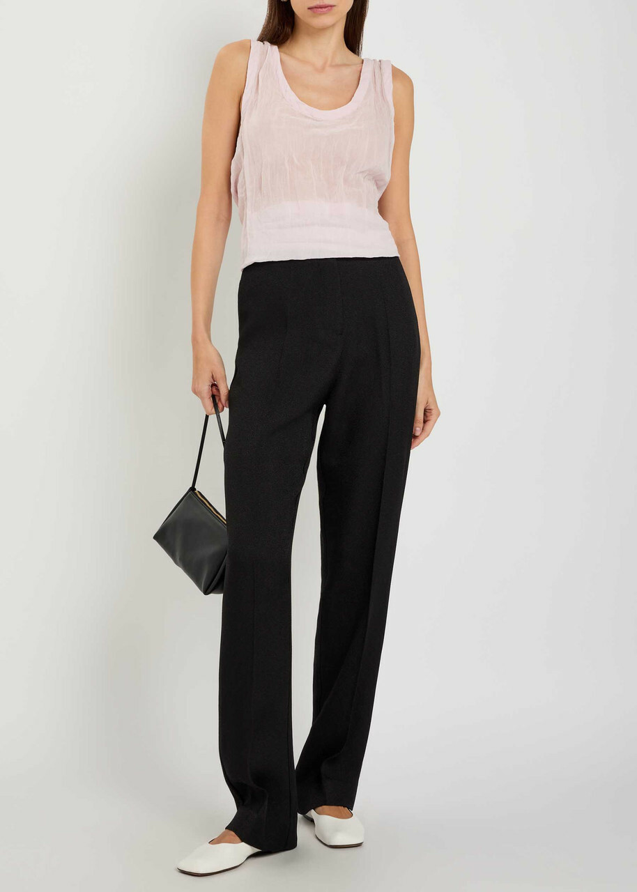 Tove Oran Fray-trim Crepe Trousers Black